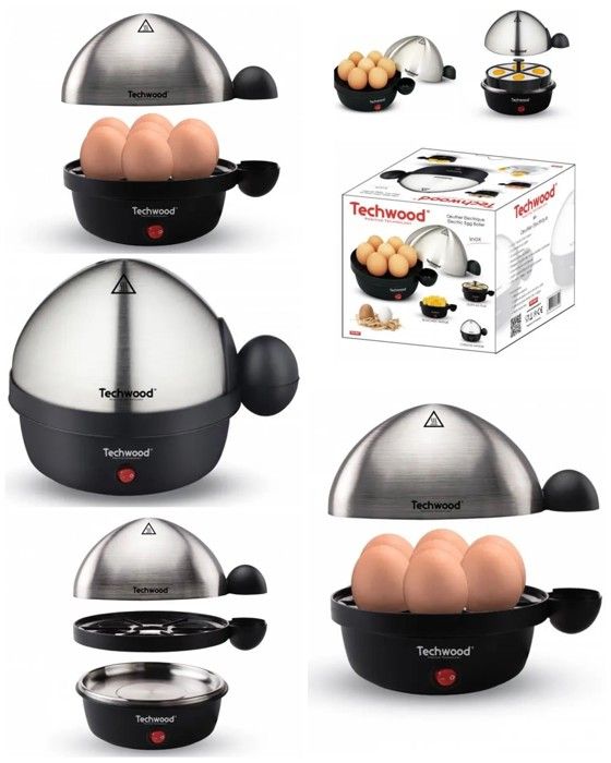 Cuiseur à Oeufs électrique 7 Oeufs dures mollets coques Verre mesureur + Ustensiles pour cuire 4 Oeufs au plat Oeufrier - vue 2